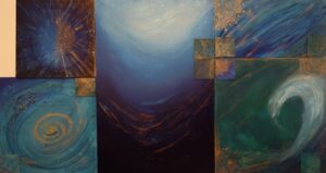 Kathy Ward Amy Greatbanks Nia Deep Blue Painting